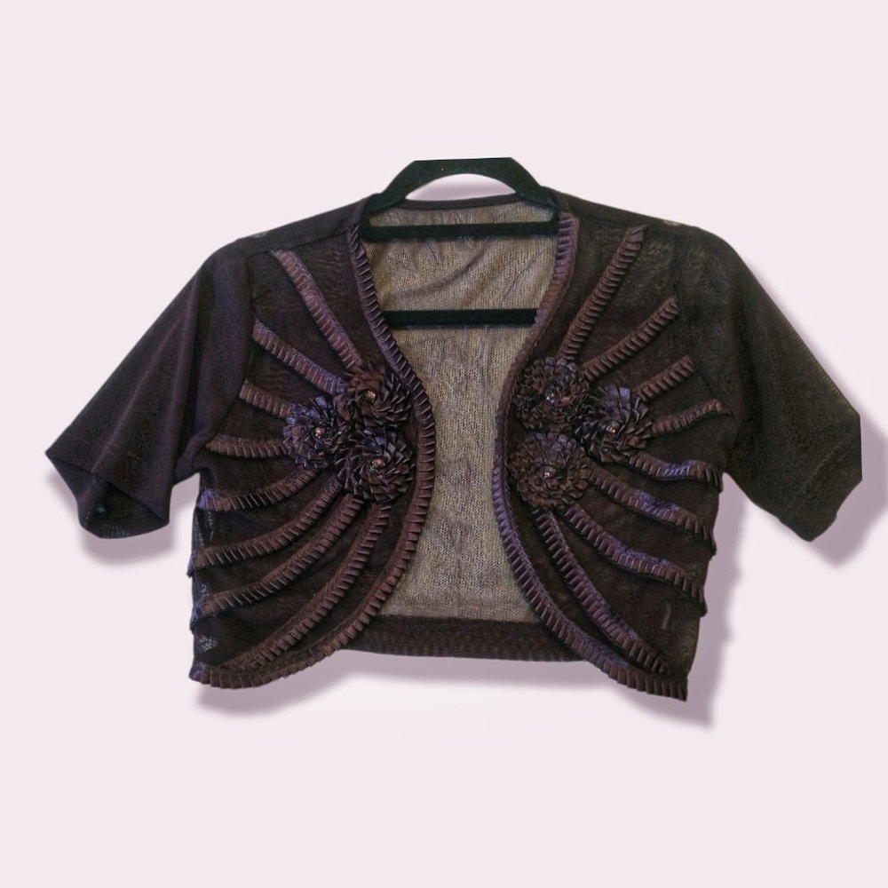 Purple Cropped Cardigan
